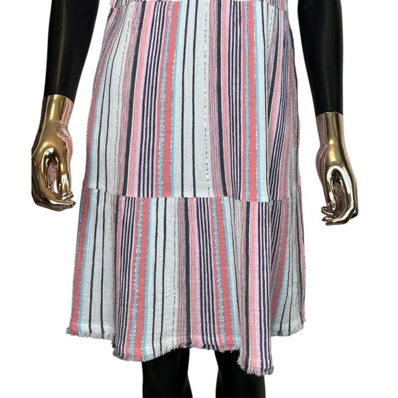 Tommy Bahama Mykonos Stripe Tiered Coverup Dress Coral Multicolor Size Small NWT - Picture 10 of 11